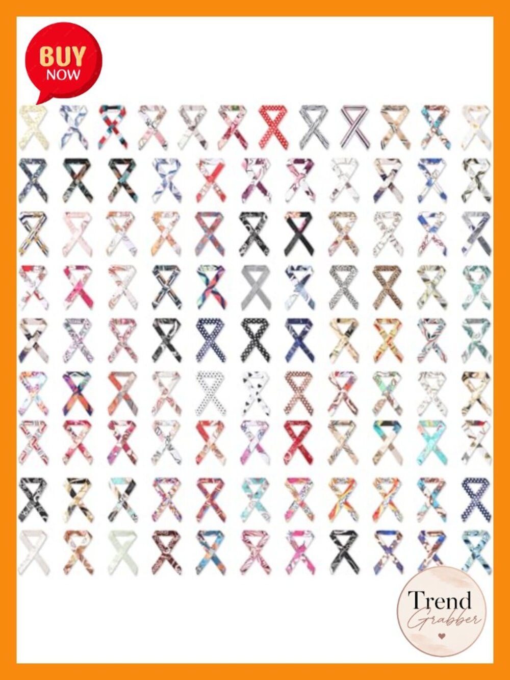 100 Pc Satin Polyester Head Scarf Set Neck Scarves Purse Ribbon